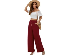 Pantalones De Mujer Fluidos De Algodón Y Lino De Talle Alto Con Botas De Pierna Ancha Y Bolsillos Para El Verano.