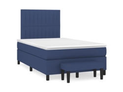 Maison Exclusive - Cama Box Spring Con Colchón Tela Azul 120x200 Cm