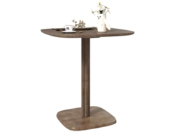 Mesa Jantar Quadrada 70x70 Moderna Efeito Madeira Marrom 4 Pessoas