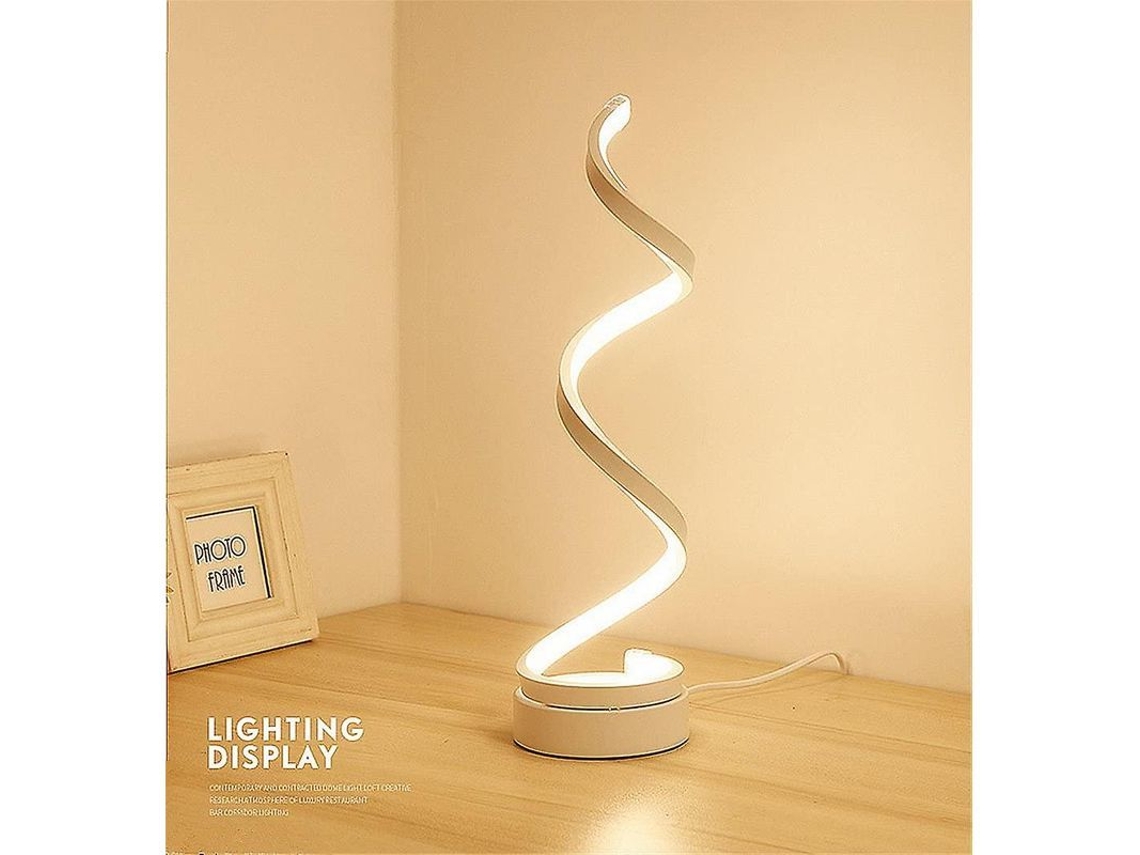 2026-lámpara De Mesa Espiral Led Blanca Caliente Con Protección Ocular Ajustable Para Dormitorio Y Sala De Estar