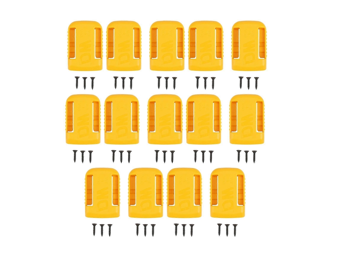 14 Portabaterías Compatible Con Dewalt 20v 60v Montaje En Pared Madera Correa Material Abs Plástico Amarillo