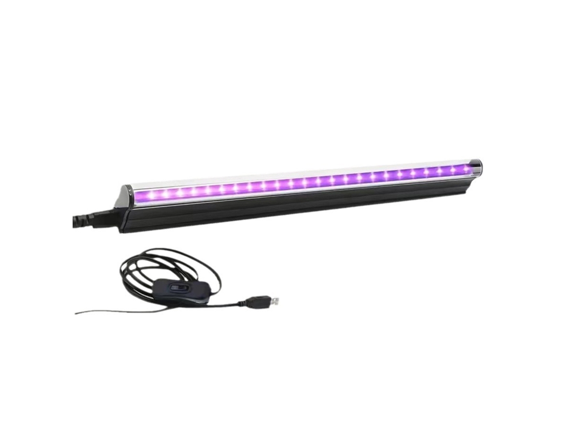 Luz LED UV portátil negra 2026 para fiestas y escenarios, tubo de luz UV con conexión USB Plug and Play.