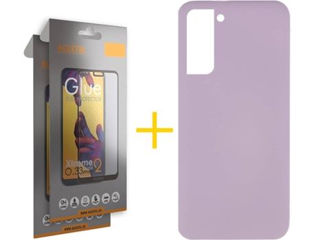 Carcasa + 2 Protectores de Pantalla para Samsung Galaxy S22 Plus 5G ACCETEL Morado