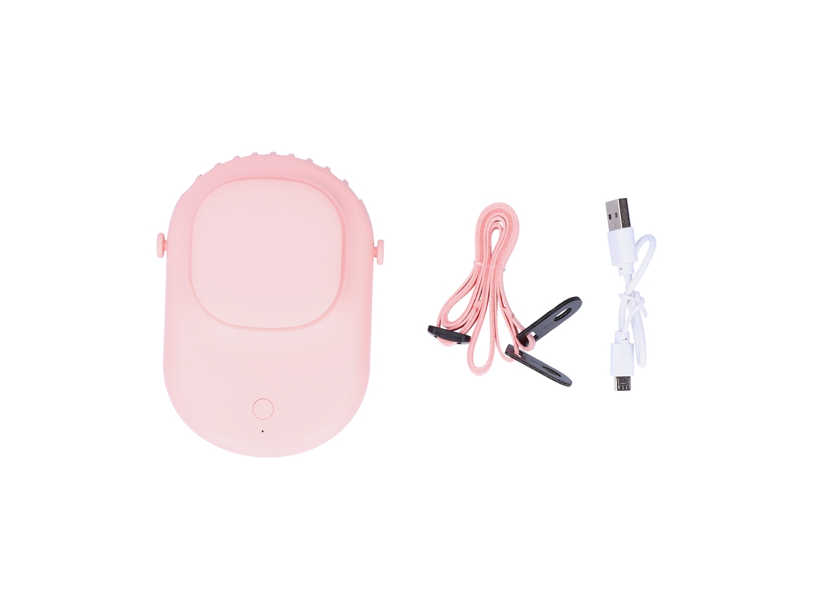 Mini Ventilador De Cuello Portátil Y Silencioso Con 3 Velocidades, Usb, Rosa - Para Uso En El Hogar, La Oficina Y Exteriores.