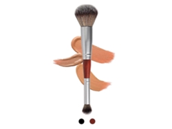 Dúo de brochas de maquillaje, 2 en 1, ideal para brochas Kabuki y líquidos, Rosewell (rojo)