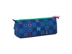 Benetton Estuche Damero Rectangular Azul Marino