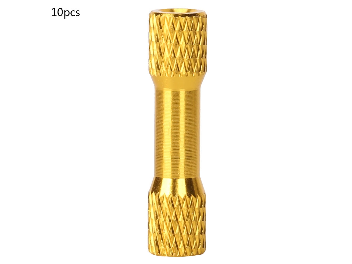 10 espaciadores de aluminio anodizado M3x25mm para dron cuadricóptero Dorado