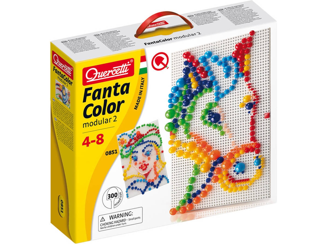 Juego Educativo QUERCETTI Pegs Fantacolor Modular 2 300 pz (Edad Mínima: 4 Años - 34 x 29 x 7 cm)