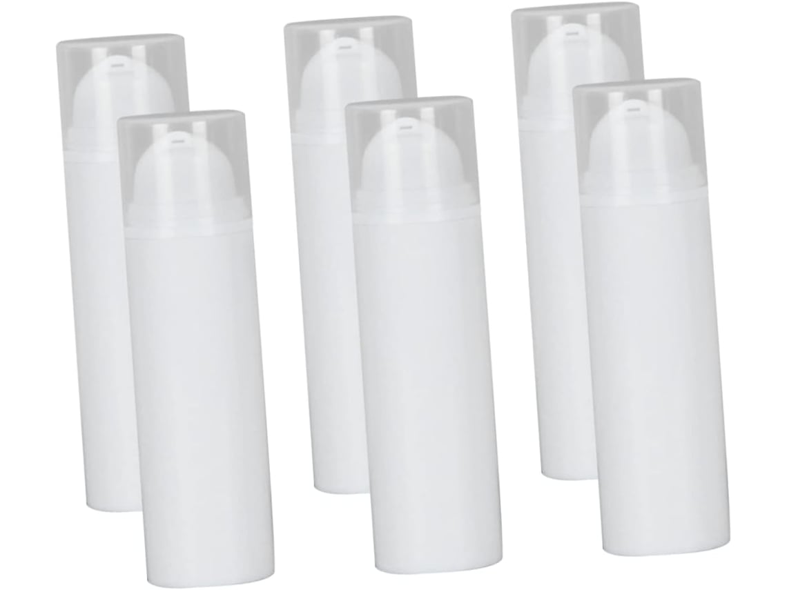 Conjunto De 6 Frascos Com Bomba Airless Vazios Para Loções E Cosméticos.