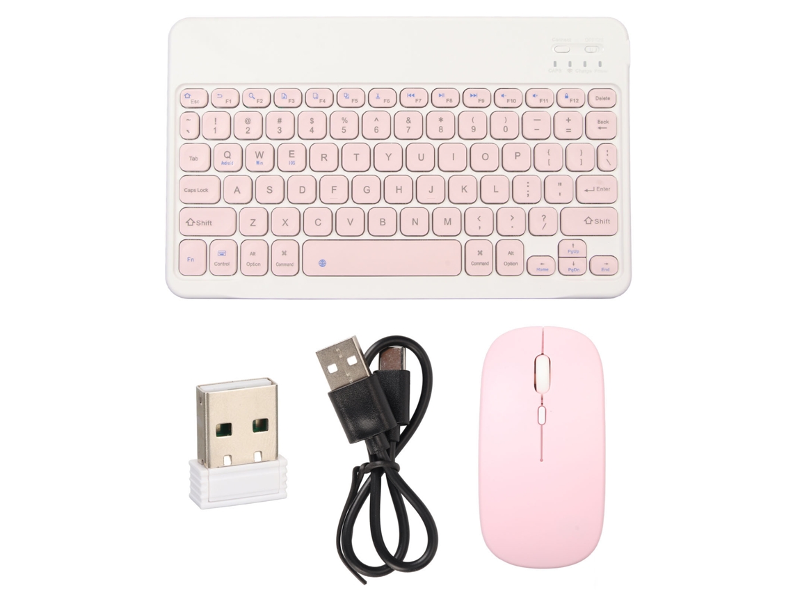 Combo de teclado y ratón inalámbricos Bluetooth - Rosa