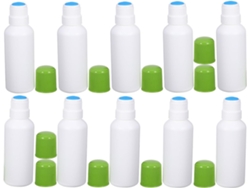 Frascos Applicateurs Recargables Lot De 10 En Plástico Verde 100ml Avec Tête Éponge Pour