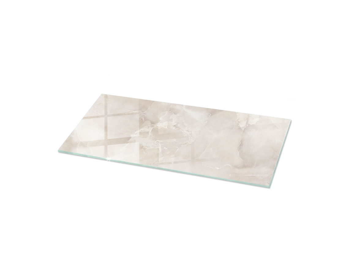 Tablero de mesa rectangular Espelharte (125 x 50 cm - Textura de mármol - Crema)