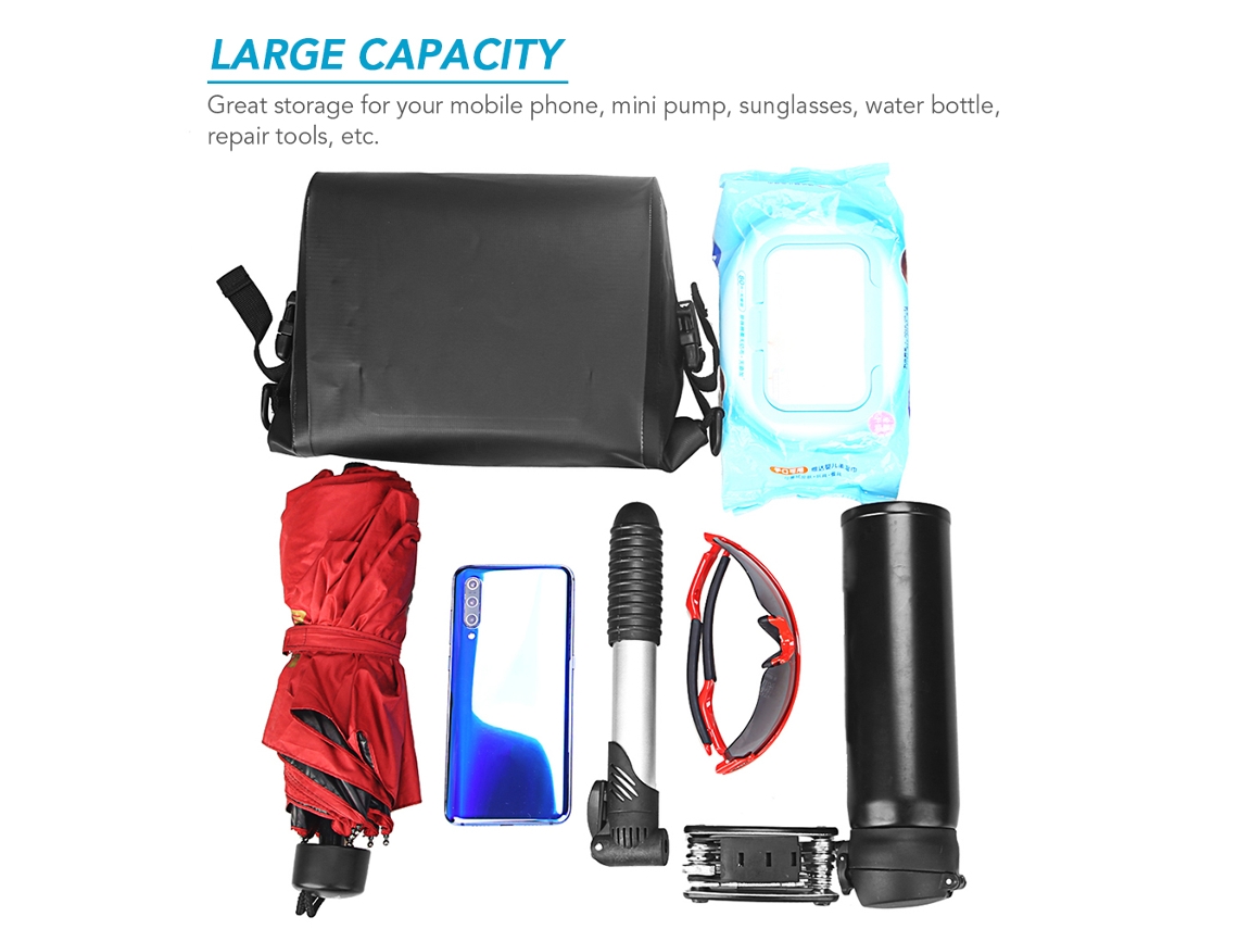 Bolsa Impermeable Para Manillar De Bicicleta Con Cierre Enrollable Para Bicicletas De Montaña, Bicicletas Eléctricas Y Patinetes.