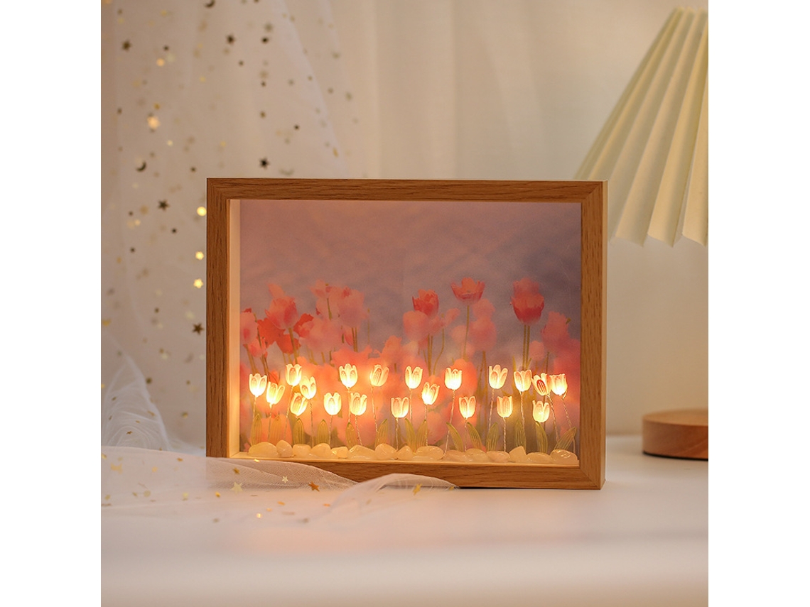 TRUMSEN-GM DIY Lámpara Decorativa Retrato Luz de Noche amarillo
