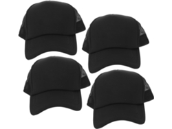 Juego De 4 Gorras De Béisbol Ajustables, De Malla De Poliéster Lisa Con Visera Solar, Ligeras.