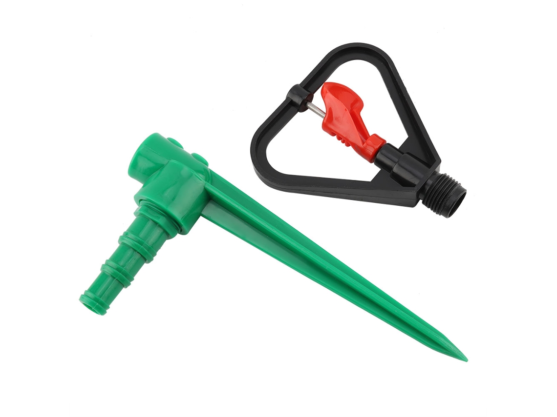 Aspersor De Jardín De Plástico De 360 Grados Con Estaca Ajustable Para Riego De Césped.