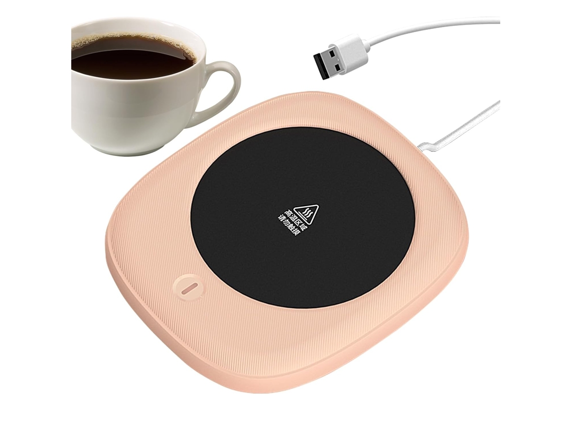 Calentador de tazas Digitallab con base de seguridad calefactable USB, 5 V, 2 A (rosa)