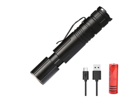 Linternas LED, Linterna LED táctica, Linternas con zoom Chronos Lantern-0082 4 modos de atenuación continua Linternas impermeables Luz (Negro) YIZH...