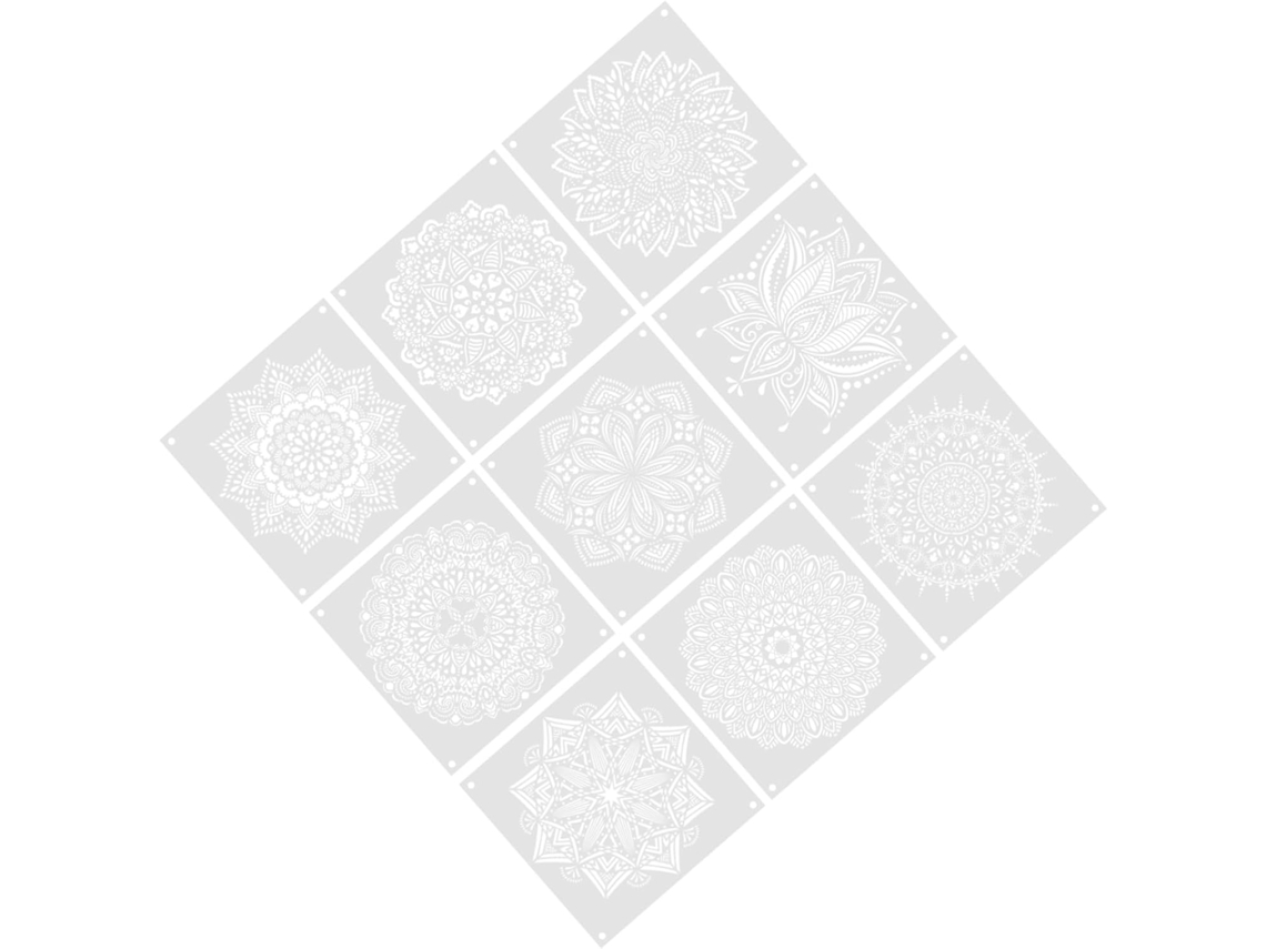 Plantillas De Mandala De 9 Hojas, Plantillas Florales Portátiles, Accesorios Para Manualidades.