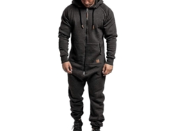 2026-mono Con Capucha Para Hombre Con Cremallera Invierno Casual Sudadera Romper Daj 2xl Gris Oscuro