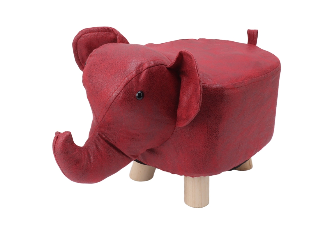 Taburete Con Forma De Elefante, Antideslizante, Silencioso, Cómodo, Estable Y Multiusos Para Niños, Color Rojo.