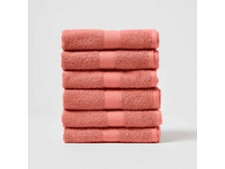 Homescapes Turkish Cotton Hand Towel Set Of 6, Burnt Orange