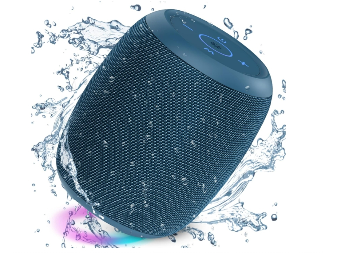 Altavoz Bluetooth 20W IPX6 Resistente al agua 24 horas de reproducción Emparejamiento dual Tarjeta TF/USB/AUX S53 Azul Chennnls