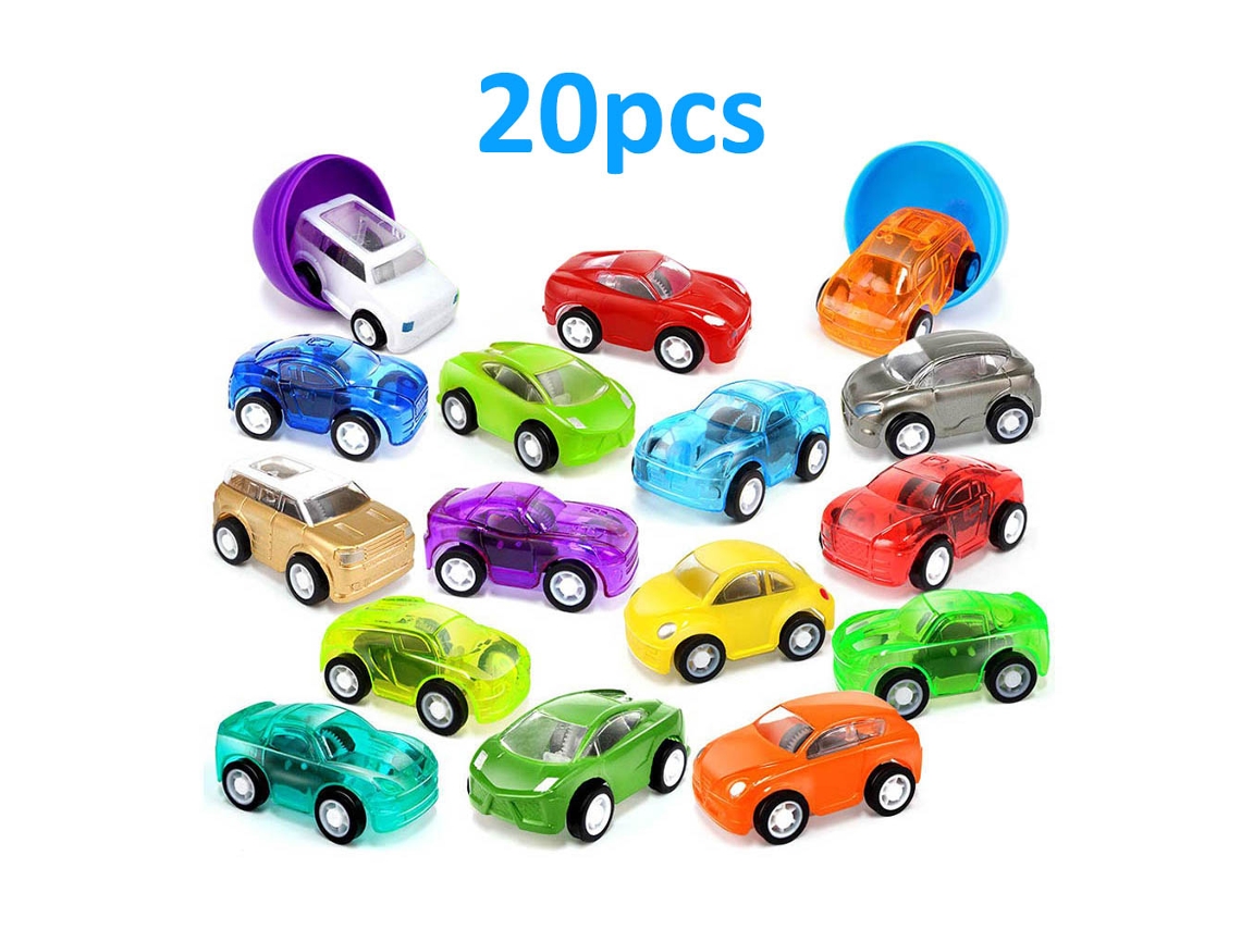 Ats-20 Huevos De Pascua Llenos Con Coches De Juguete Vehículos De Tracción Atrás Coloridos