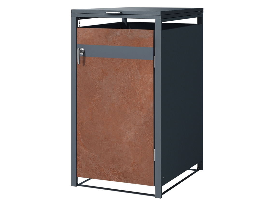 Cobertizo de exterior ML-Design para 1 cubo de basura 68x80x116,3cm antracita oxido