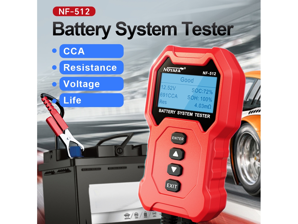 Analizador De Baterías De Coche Noyafa Nf-512 12v 24v Herramienta De Diagnóstico De Arranque Y Carga Rápida Para Automóviles