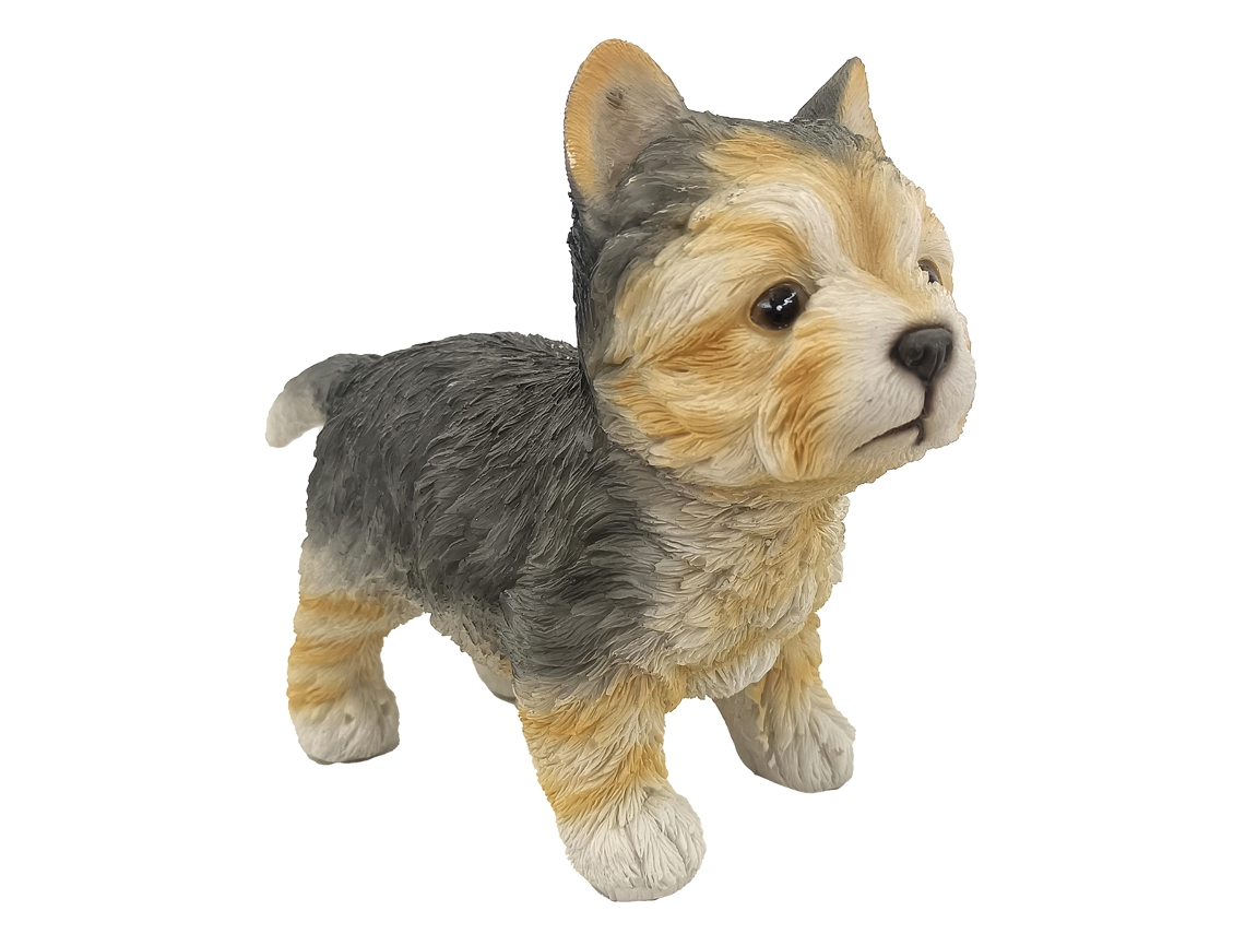 ORIGEN Home Decor Perro Animales | Figura de Perro Gris - 13x15x7cm BY SIGRIS