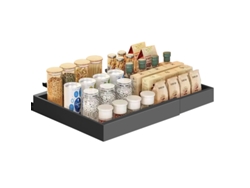 Cajones de Cocina Deslizantes, con Adhesivo, sin Necesidad de Taladrar, 41,7 x 51,5 x 6 cm, Acero al Carbono, Multiusos, Negro