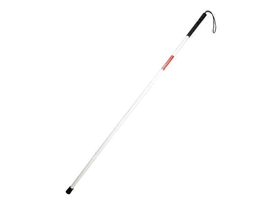 Bastón plegable blanco para ciegos.