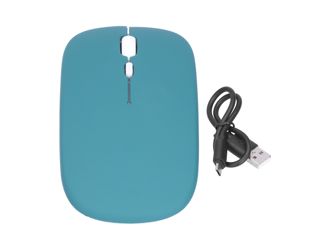Ratón Inalámbrico Recargable De Doble Modo 2.4g, Ergonómico Y Silencioso Para Ordenador Y Portátil (cian Y Negro).