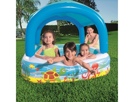Piscina Para Niños Con Toldo Azul 140X140X114 cm BESTWAY