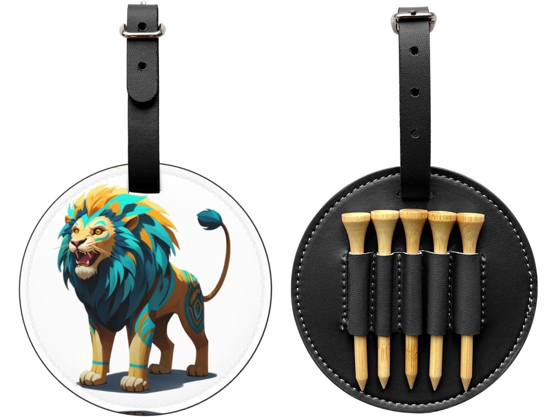 Bolsa para tees de golfe com pingente de panda, preta, fácil de transportar | S/MARCA