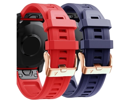 Correa De Silicona Con Cierre Metálico Para Garmin Epix Pro 42Mm Gen 2 Rojo Y Morado Pack 2X VEANXIN