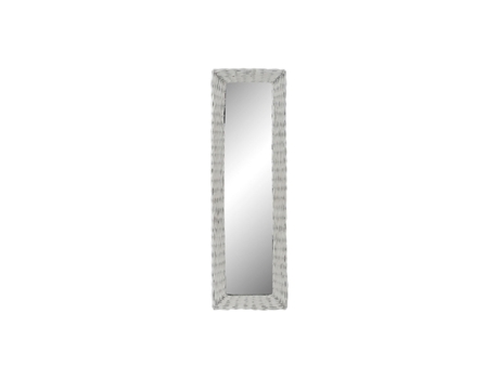 Espejo de pared DKD Home Decor Cristal MDF Blanco Mimbre Cottage (43 x 133 x 4 cm) (43 x 4 x 132,5 cm)