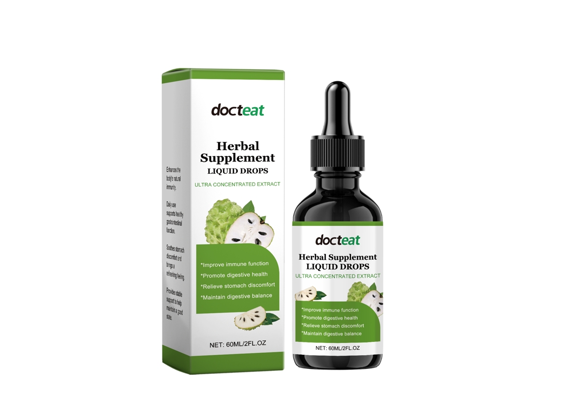 Gotas de suplemento herbal vegetariano para uso oral