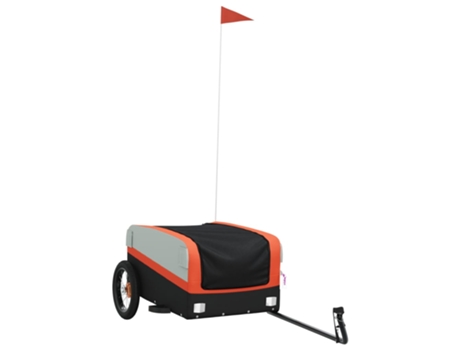 Remolque VIDAXL para bicicleta hierro negro y naranja (30 kg)