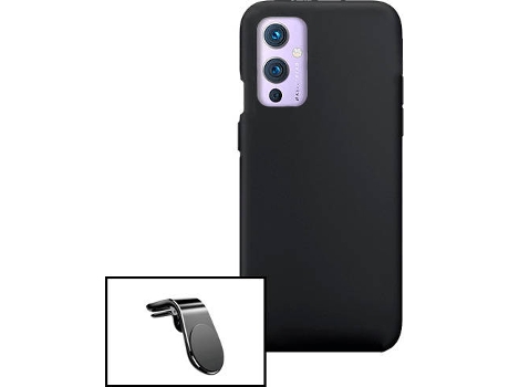 Carcasa + Soporte OnePlus 9 PHONECARE Silicona Líquida Negro