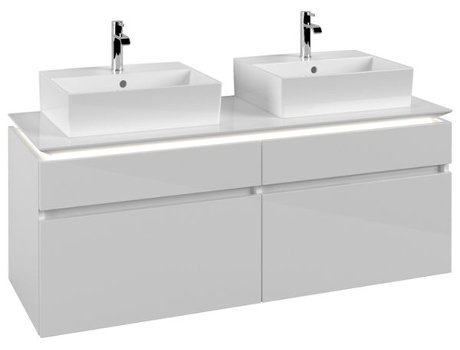 Villeroy &amp Boch Legato Vanity unit B669 1400x550x500mm 2 lavabos iluminación LED