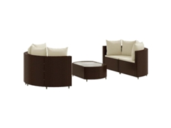 Maison Exclusive - Set Comedor De Jardín 5 Piezas Y Cojines Ratán Sintético Marrón