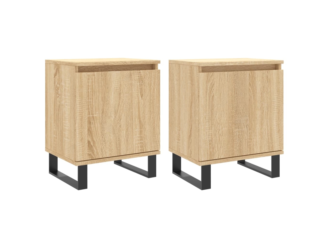 Maison Exclusive - Mesitas Noche 2 Uds Madera Ingeniería Roble Sonoma 40x30x50 Cm