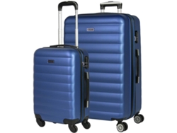 Conjunto de Maletas de Viaje ITACA 4 Ruedas ABS Azul (135 L)