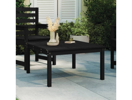 MAISON EXCLUSIVE Mesa de jardín madera maciza pino negro 82,5x82,5x45 cm