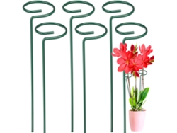 VVJIJILLY Unidades De Tutor De Metal Para Flores, Suporte Individual Para Plantas, Tutor Para Amaryllis Orquídea Lírio Rosa Tomateiros, Verde Escuro