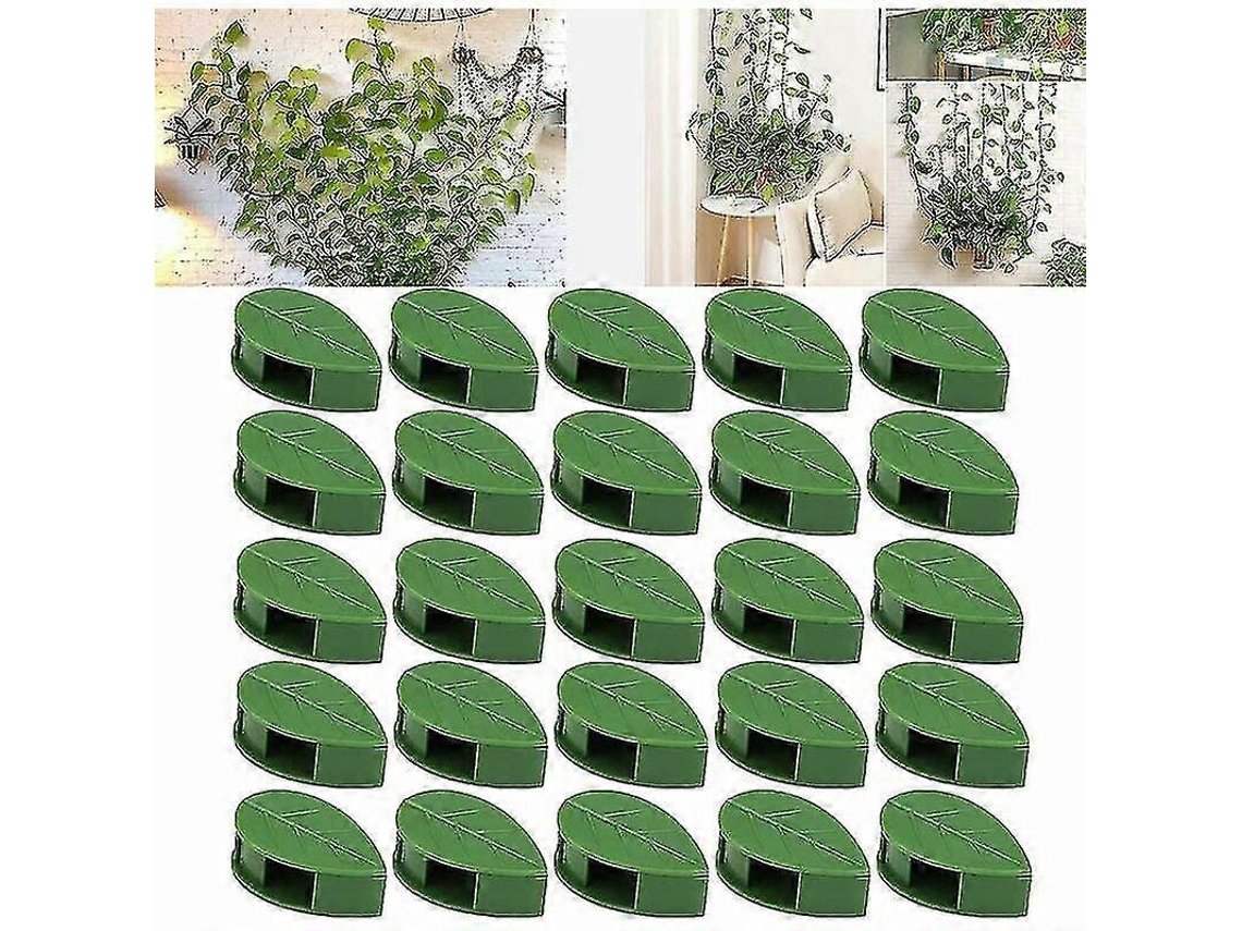 100 Clip Plantas Trepadoras De Hoja Verde, Clip Adhesivo Para Pared, Fixador De Plantas Para Muros, Cable Management Hogareño