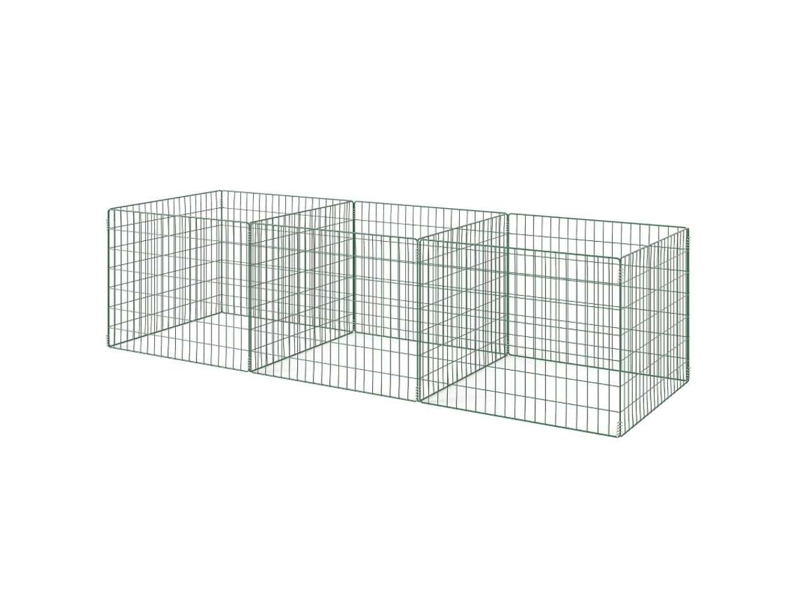 Compostador De 1680 Litros, 270x90x70 Cm, Acero Verde, Resistente A La Intemperie.