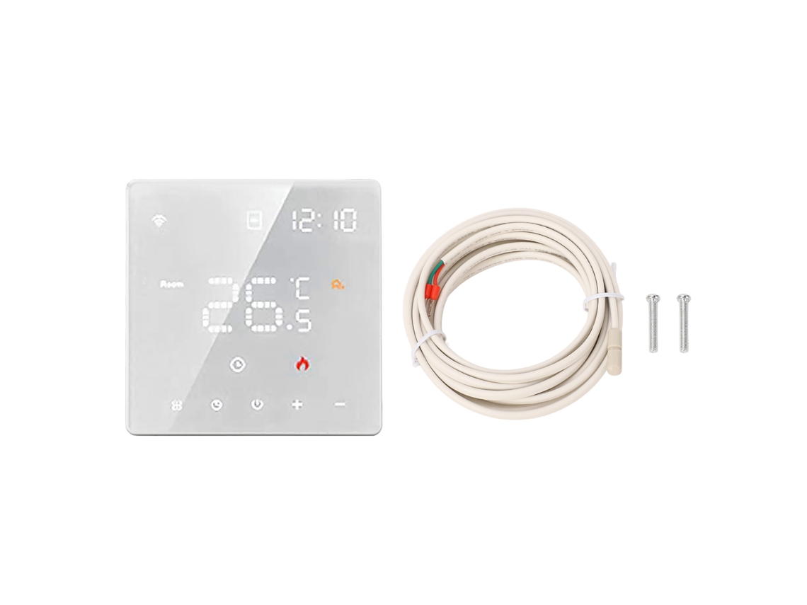 Termostato Digital Inteligente Tuya Touch, Pequeño, Control De Temperatura, 16 A, Blanco, 100-250 Vca